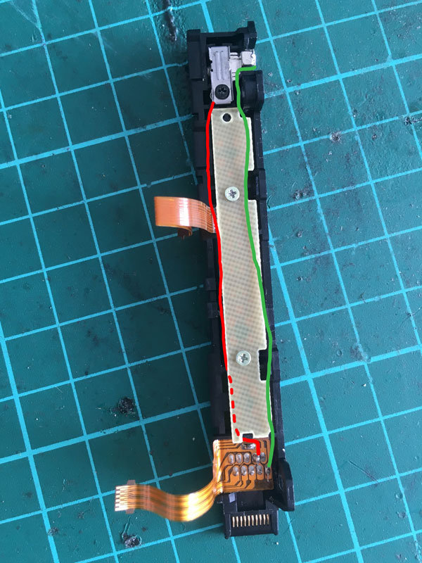 Joycon with wires installed -- highlighted